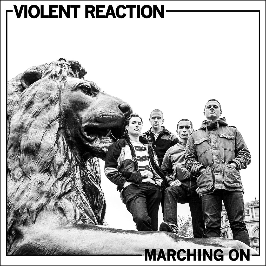 REV158 Violent Reaction "Marching On" LP/Cassette Album Artwork