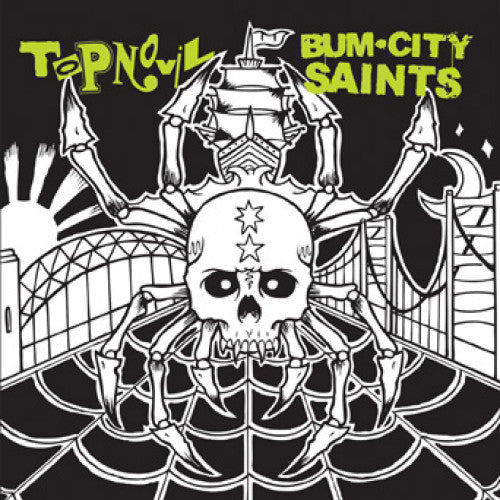 PIR181-1 Bum City Saints / Topnovil "Split" 7" Album Artwork